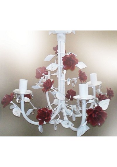 Lustre com floral vermelho